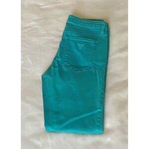 Guess Brittney Skinny Ankle Teal Turquoise Jeans Size 26 Stretchy